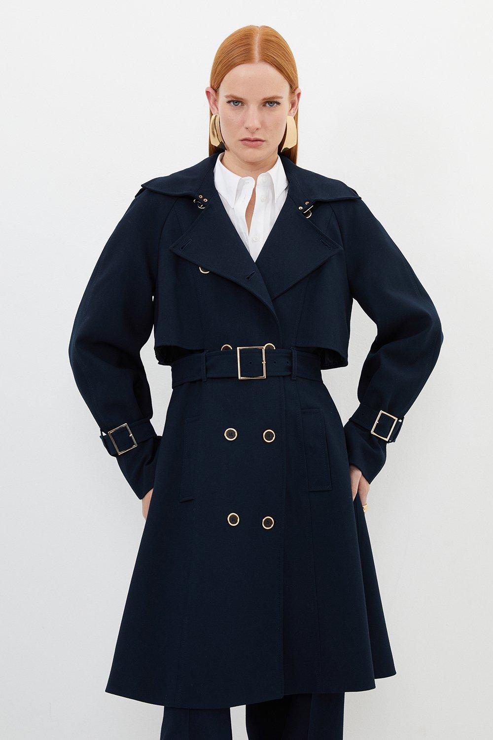 Full Skirt Belted Maxi Quilted Coat Karen Millen